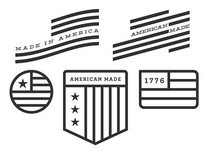 Merica! america design icon line made in america usa
