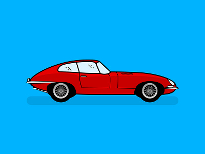 Jaguar E Type car classic e e type flat illustration jaguar type xk e xke