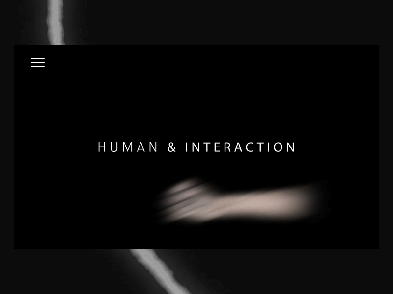 Human & Interaction - Landing page black documentary hand landing page motion white
