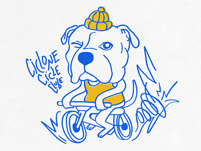 Ciclone Cicle Clube bycicle dog illustration t shirt typography