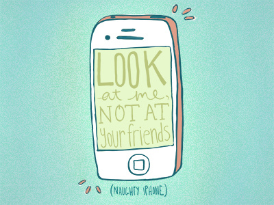 Naughty iPhone hand lettering illustration iphone lettering typography