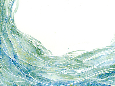 Waves blue illustration ink invitation sketch watercolor waves