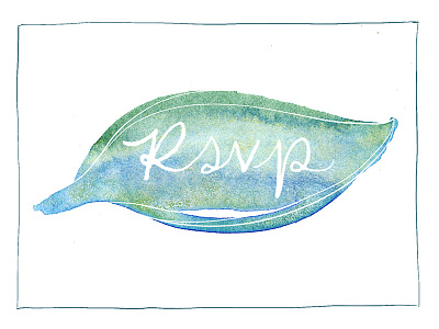 RSVP art calligraphy commission illustration ink invitation leaf lettering stationary suite watercolor wedding