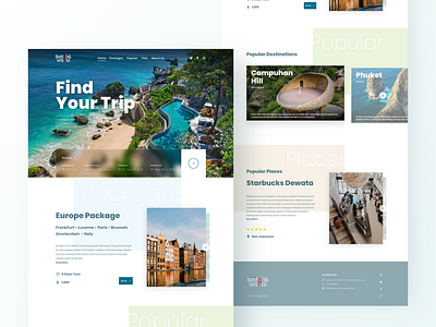 BINTANG WISATA - Travel Landing Page bali clean creative design europe hotel kyoto landing page starbucks travel travel app trip ui uidesign user experience user interface web webdesign website white