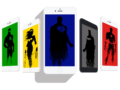 The Justice League batman flash greenlantern illustration iphone justiceleague mobile superhero superman wonderwoman