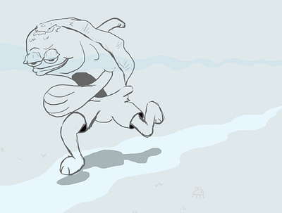 Fish on the run! crabby draw eyes fish illustration pants practice sketch spongebob squarepants test