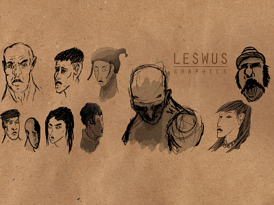 Heads for days brush character design ears eyes face hair head illustration portrait shadows