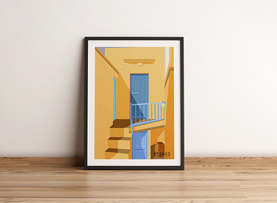 La escalera amarilla design house illustration rustic sunlight yellow