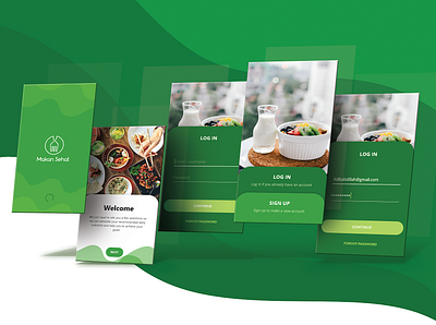 Makan Sehat Mobile Apps : Boarding Pages #1 adobe xd advertising app branding design food green healthy logo mobile app ui ux