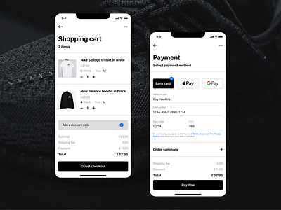 Card checkout bank bank card basket branding clean clothes credit card dailyui e commerce payment payment page retail shoe shop sneaker store trainer transaction ui ux