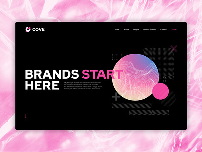 Landing page abstract banner bold brand branding business clean commercial company corporate dailyui design e commerce landing page modern pink recruitment ui ux website