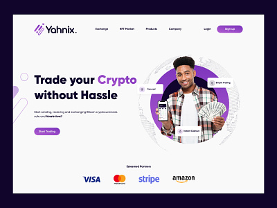 Yahnix Landing Page #Crypto app design ui ux web