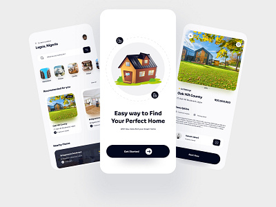 HouseFinder - Real Estate & Property App 3d animation app branding design flat graphic design house housing illustration logo motion graphics property real estate rental ui ux web