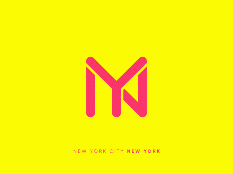 NY - New York (Animated) lettering monogram new york ny nyc type united states of america usa yankees