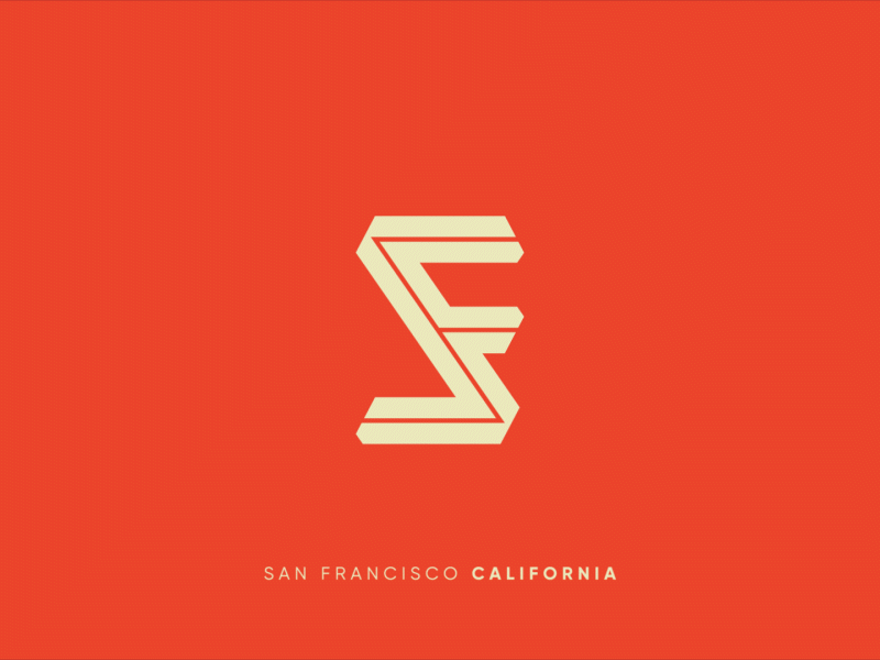 SF - San Francisco (Animated) ca giants lettering monogram san francisco sf type united states of america usa