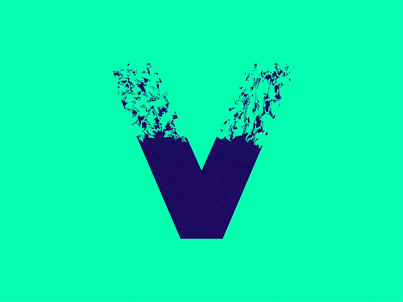 V - 36 Days of Type typography lettering gif v 36 days of type