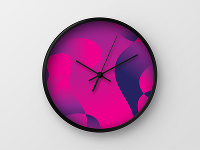 Bloom Wall Clock abstract bloom clock colour colourful digital gradient lines pattern sam bunny smooth society 6