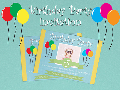Birthday Party Invitation announcement baby birthday born card child children event greeting invitation kids party