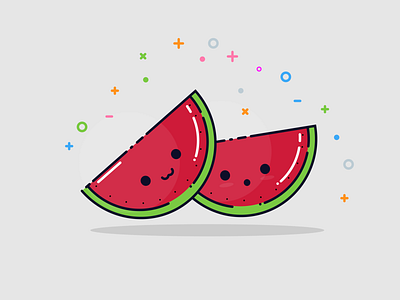 Watermelons cute art cute design fruit fruit illustration icon iconset illustration kawaii