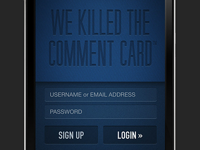 Killers din guilder ios app iphone app login screen