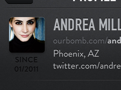 More About Andrea... app brandon grotesque charcoal dark din favorites ios iphone mobile tab bar