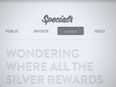 Specials! brandon grotesque coffee service css css3 html5 light noise sneak peek specials type typography