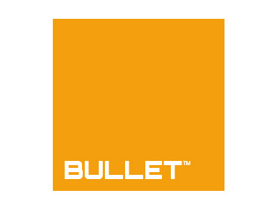 Pun Unintended bullet identity logo orange shot
