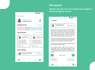 [Story App] Storypedia - Story Sharing app design mobile app mobiledesign story app ui ui design user interface