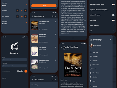 Bookerly books design figma mobile app reading app ui ux