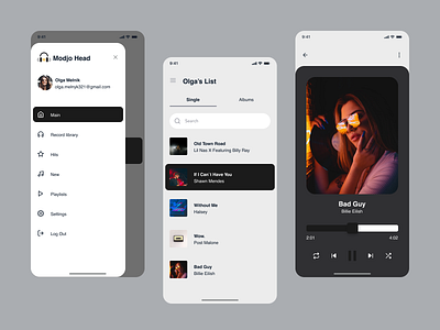 Music player design figma illustration mobile music player typography ux ua