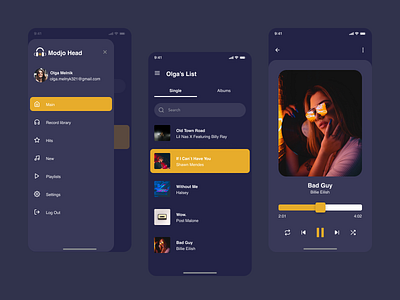 Music player typography ua ux