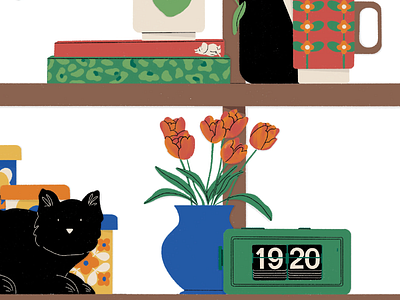 Cat Shelves art books branding cat clutter colour design home homeware illustration illustrator jug moomin pets shelves