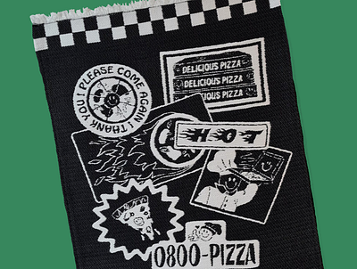 Pizza Weave art black and white colour design designer fast food food illustration illustrator pizza textile textiles weave woven