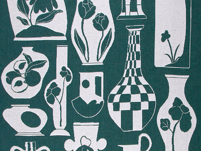 Duffy Throw art blanket ceramics colour design designer flowers food green home homeware illustration illustrator leaves textile textile designer textiles throw urns vase