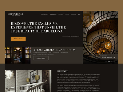 Web Redesign Hotel Cotton House concept cotton cotton house dark design desktop hotel house new redesign ui web website