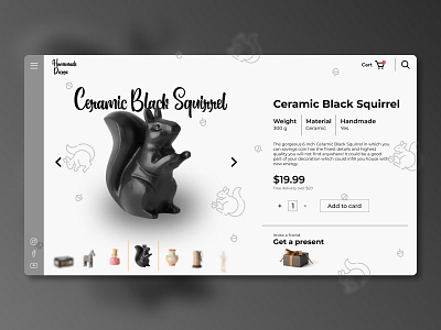 Home decore e-commerce website color dark decore home landing shop simple squirrel ui web web design white