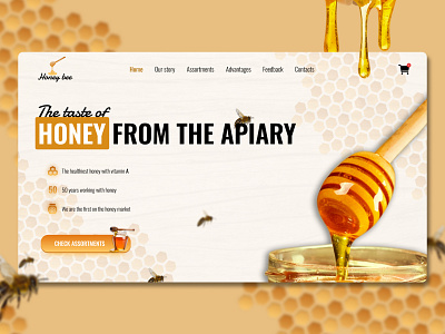 Landing page | Honey bee amazing bee colorful concept design figma honey landing landing page tilda ui ux web webflow wix yellow