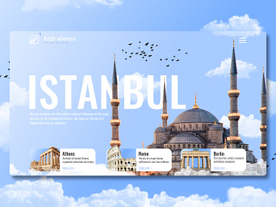 WEB | Travel agency Istanbul | Concept athens berlin clouds color design desktop istanbul landing main rome sky tilda travel turkey ui ux web webflow website white