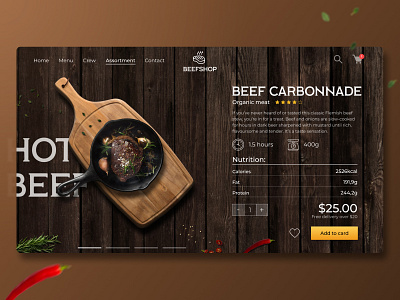 E-commerce | BEEFSHOP | Concept beef brown color commerce concept delivery design ecommerce food landing meat shop tilda ui ux web webflow website wix wood