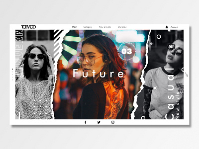 WEB | TOPMOD | Concept black white clean color dark design future girls landing modern night style tilda ui ux web webflow website website concept wix