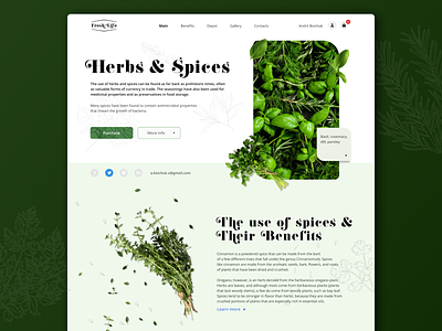 Landing page | Concept | Fresh life color concept design e commerce green herbs landing landingpage main spices tilda ui ux web webflow website wix