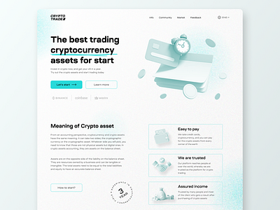 Landing page | Crypto trade | Concept altcoin bitcoin blockchain color crypto cryptocurrency cryptography design graphic design landing landing page ntf tilda ui ux web webflow