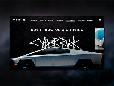 Tesla Cybertruck site concept black business car color concept cyber cybertruck dark design elon elonmusk site techno tesla truck ui web webdesign