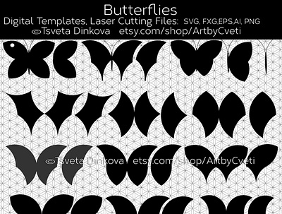 Butterflies Laser Cutting Files SVG Bundle bundle template butterflies digitalart pendants design printfiles tag design vector art vector illustration vectors download vectorstock