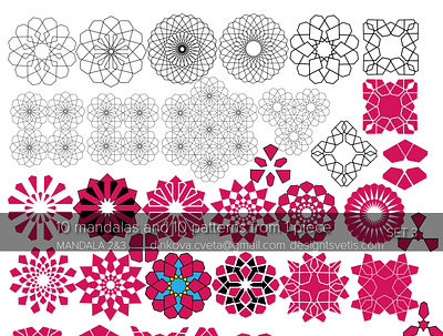 Set 3 Mandalas and Patterns and Logo amazing beautiful creative design digitalart geometric gorgeous illustration logo mandala patterns vectorart