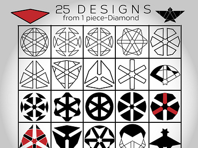 25 Designs from 1 piese-Diamond