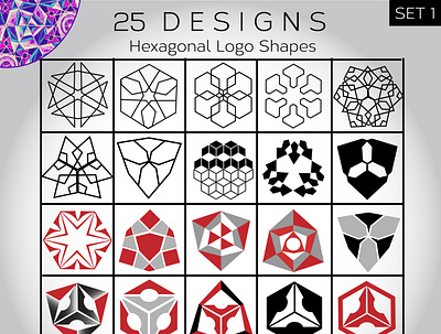 25 Designs Hexagonal Logo Shapes 25 logo shapes amazing art beautiful branding design digitalart geometric gorgeous graphic design hexagonal logo illustration logo pattern project shapes svg symbols vector vectorart