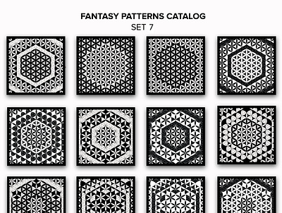 Hexagon-Cubes Pattern Catalog Set 7 abstract amazing beautiful black white creative design digitalart fashion geometric gorgeous hexagon cubes illustration innovative logo pattern patterns catalog set 7 vectorart