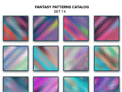 Diagonal Dots Colorful Halftone Patterns Catalog Set 14 amazing beautiful colorful creative design diagonal dots digitalart gorgeous halftone modern patterns catalog