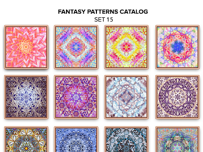 Hand Drawing Hexagons Patterns Catalog Set 15